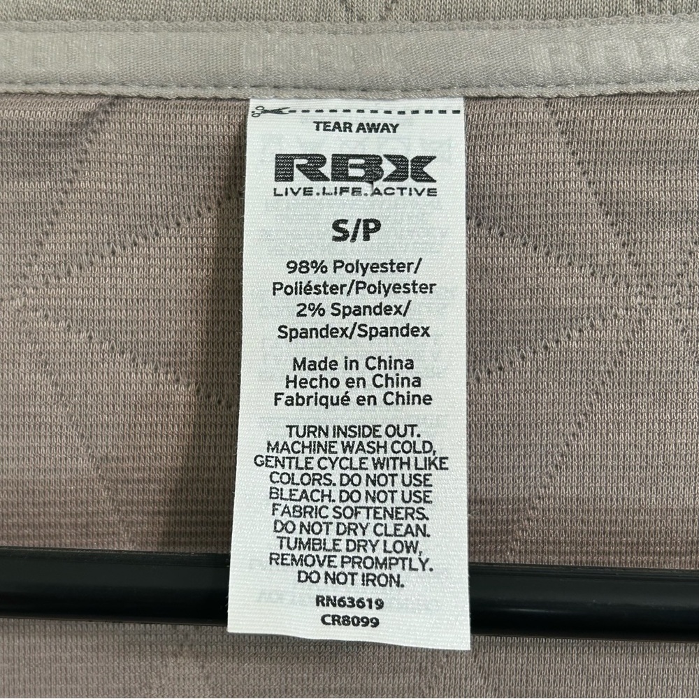 Reebok RBK New Light Gray Long Sleeve Zipper Fleece Sweatshirt Jacket Size Small - Picture 12 of 12